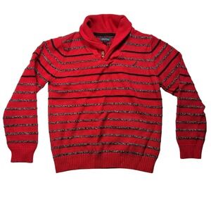 Nautica Kids Red Striped Shawl Collar Sweater Size M (10/12) Winter Dress Wear